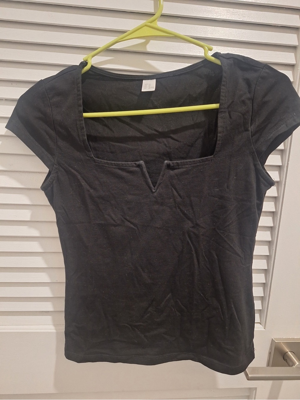 Women’s Black Square Neck Short Sleeve Top